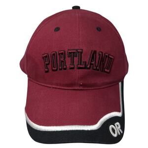 Portland OR Oregon Strapback Baseball Cap Red One Size Fahrenheit Headwear